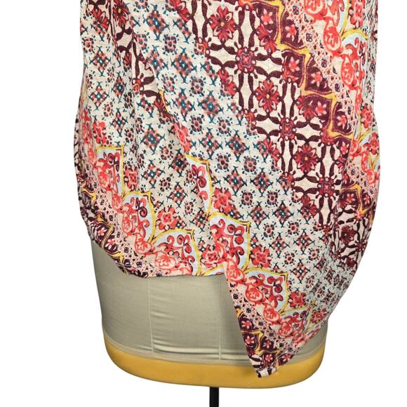 Sundance Womens Small 100% Linen Top Asymmetrical Hem Festival Boho Casual Chic - Picture 3 of 10